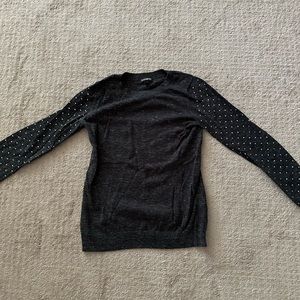 Expressed grey jeweled sweater size medium